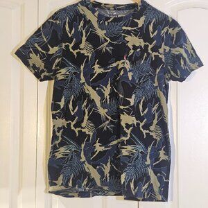 Levis Men's T Shirt Size Large Blue/Green Graphic Logo Tee/Camo Inspired